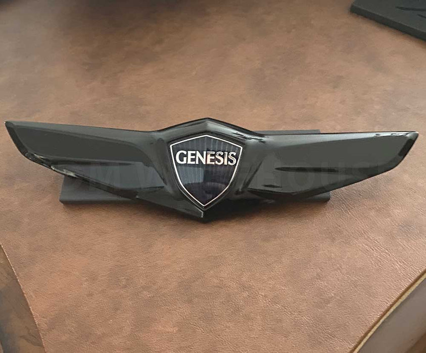 Glossy Black or Carbon Fiber Style Genesis Wing Badges and Emblems (All Generations)