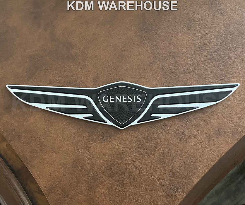 Glossy Black or Carbon Fiber Style Genesis Wing Badges and Emblems (All Generations)