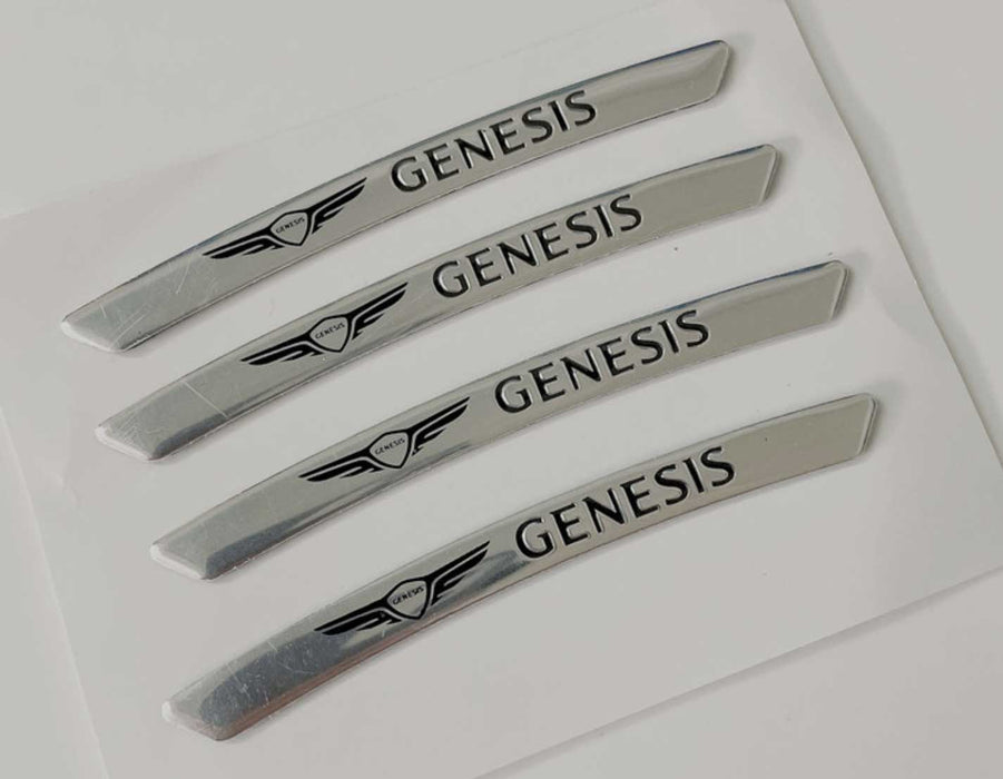 3D Wheel Hub Decal Set in Silver