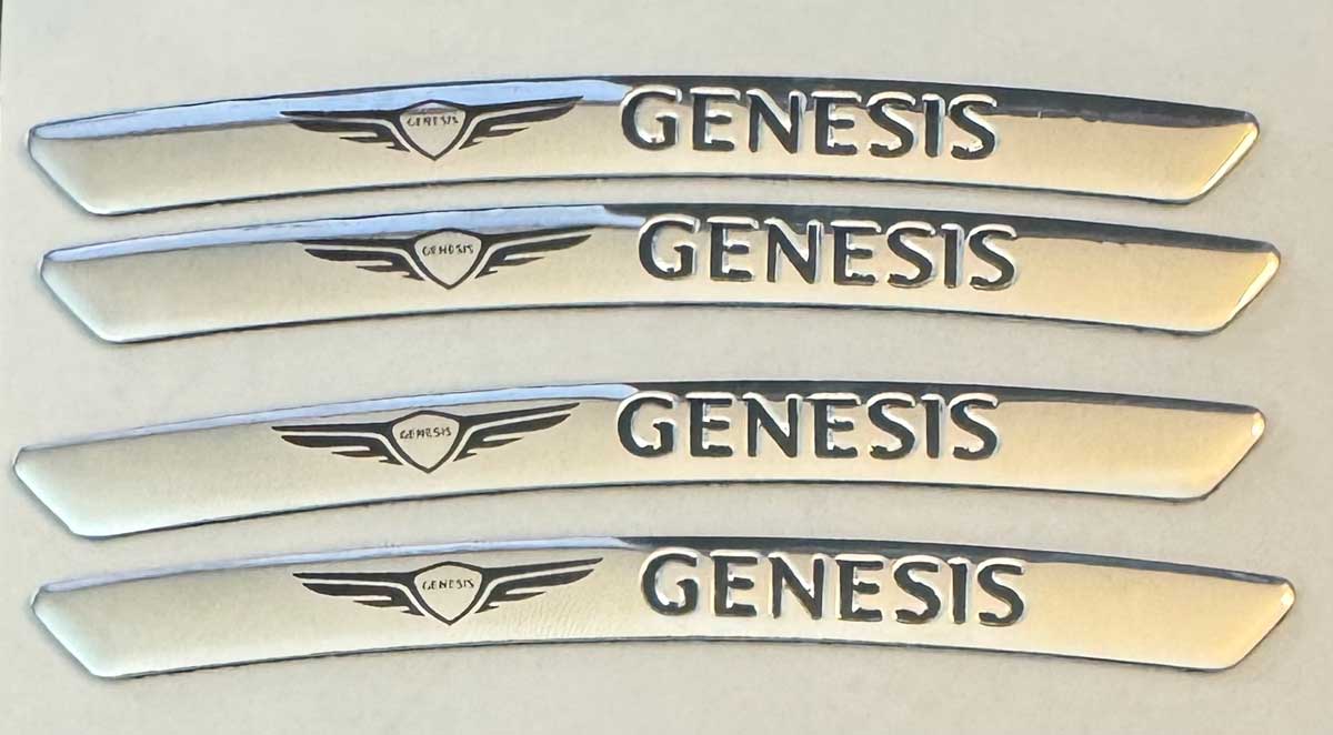 3D Wheel Hub Decal Set in Silver