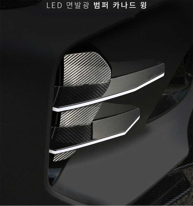 LED Lit Devil’s Claw Fog Light Bumper Canard Set for 2018-2023 Kia Stinger (NOT UK)