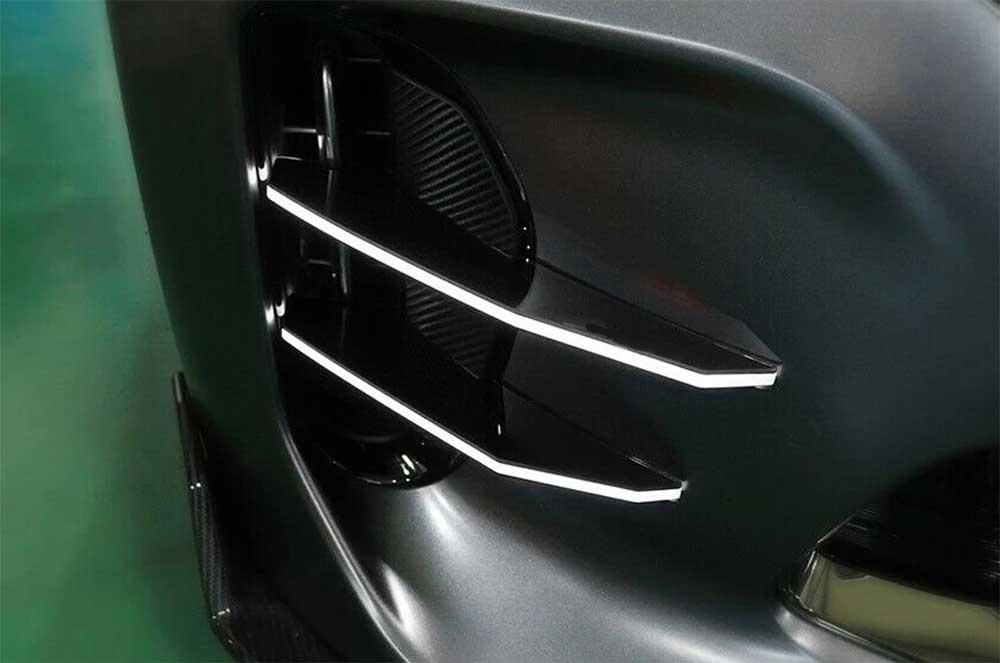 LED Lit Devil’s Claw Fog Light Bumper Canard Set for 2018-2023 Kia Stinger (NOT UK)
