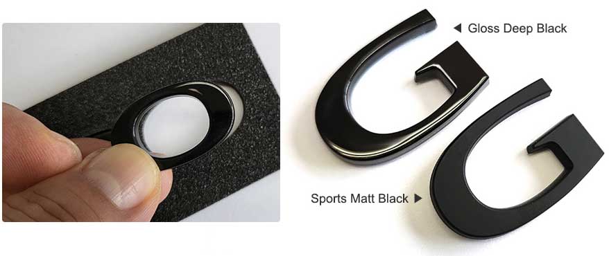 Black Genesis Text Badge Emblems G70, G80, GV70, GV80