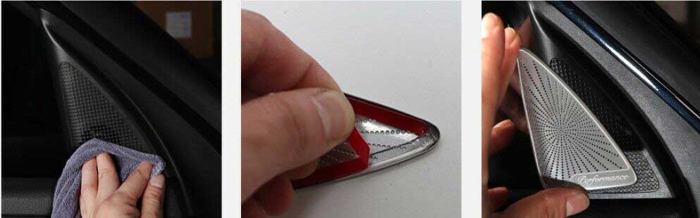 Burmester Style Stainless Steel Palisade Door Speaker Covers