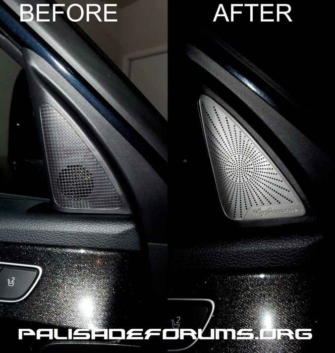 Burmester Style Stainless Steel Palisade Door Speaker Covers