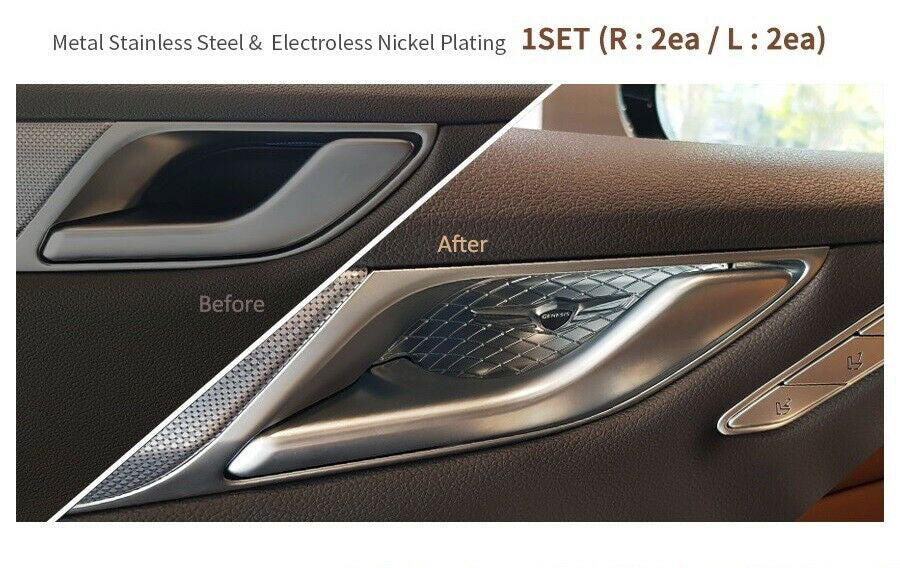 Designer Door Handle Catch Plate Set (4pcs) For 2015+ Genesis Sedan, G70, G80, GV70, GV80