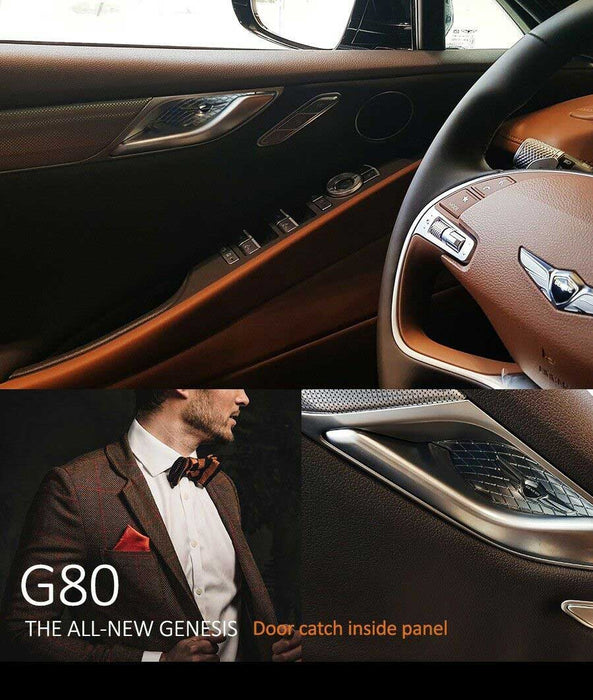 Designer Door Handle Catch Plate Set (4pcs) For 2015+ Genesis Sedan, G70, G80, GV70, GV80