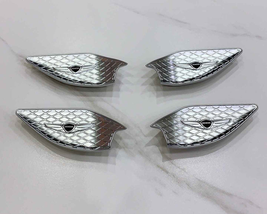 Designer Door Handle Catch Plate Set (4pcs) For 2015+ Genesis Sedan, G70, G80, GV70, GV80