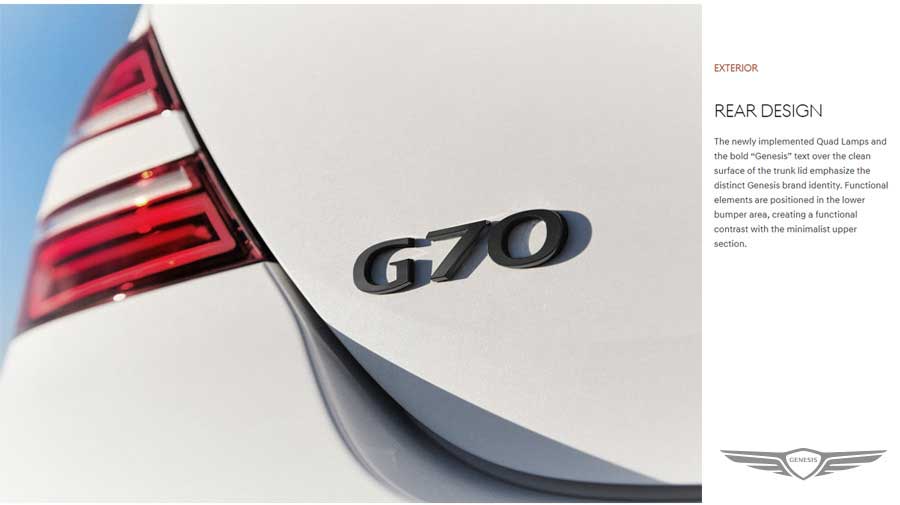 Black Genesis Text Badge Emblems G70, G80, GV70, GV80