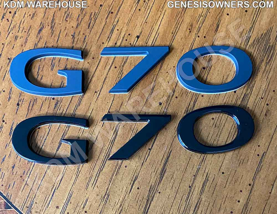 Black Genesis Text Badge Emblems G70, G80, GV70, GV80