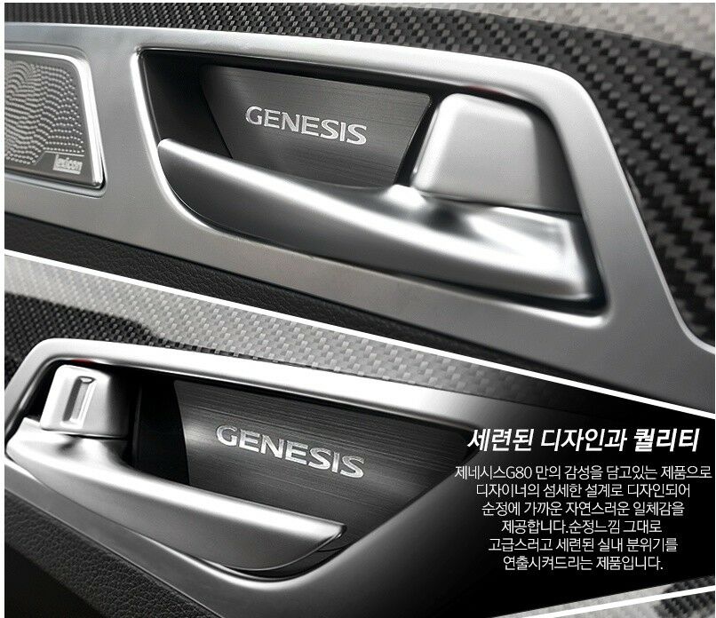 Designer Door Handle Catch Plate Set (4pcs) For 2015+ Genesis Sedan, G70, G80, GV70, GV80