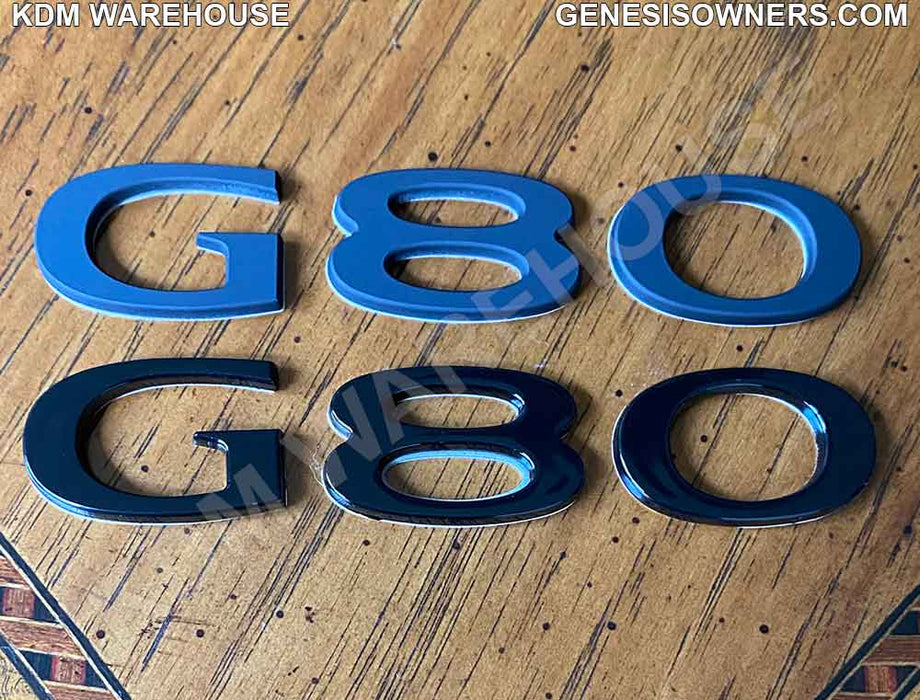 Black Genesis Text Badge Emblems G70, G80, GV70, GV80