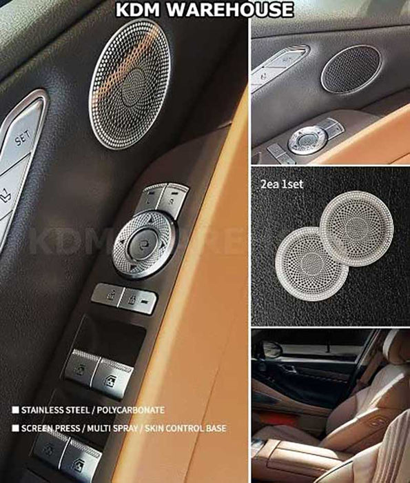 Burmester Style Stainless Steel Genesis Door Speaker Covers for 2021+ G80