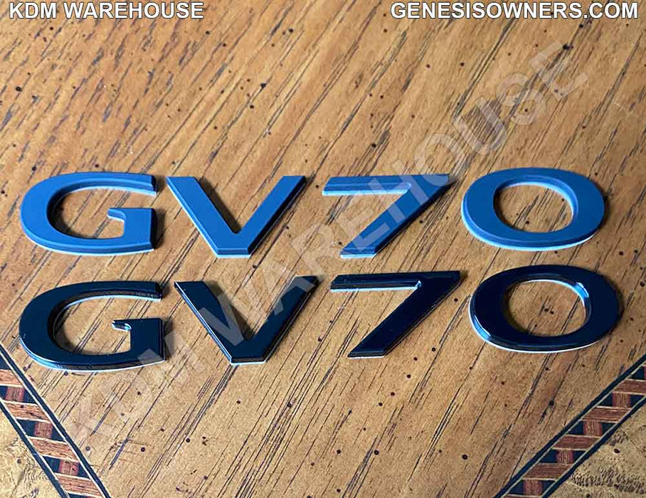 Black Genesis Text Badge Emblems G70, G80, GV70, GV80