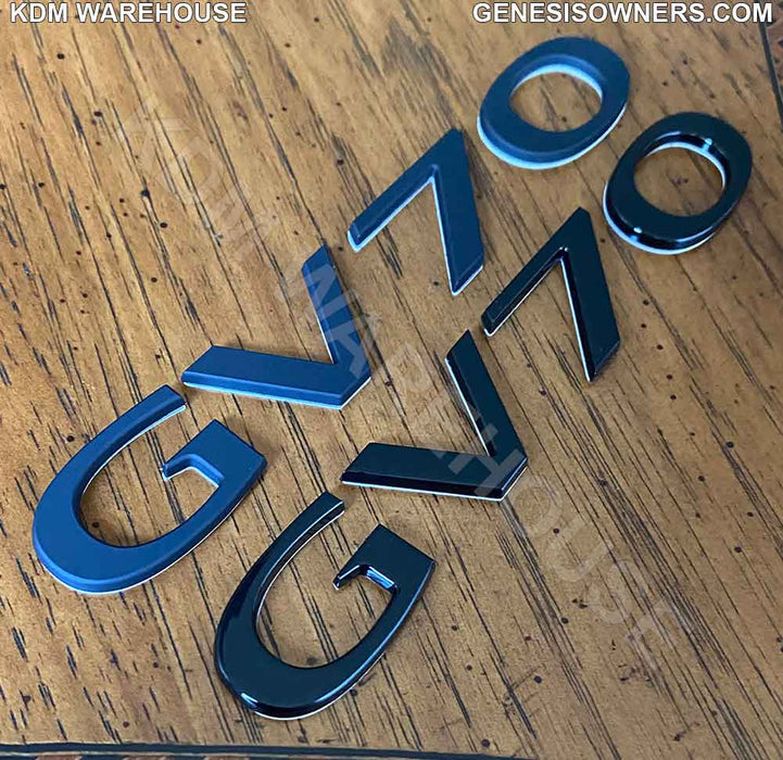 Black Genesis Text Badge Emblems G70, G80, GV70, GV80
