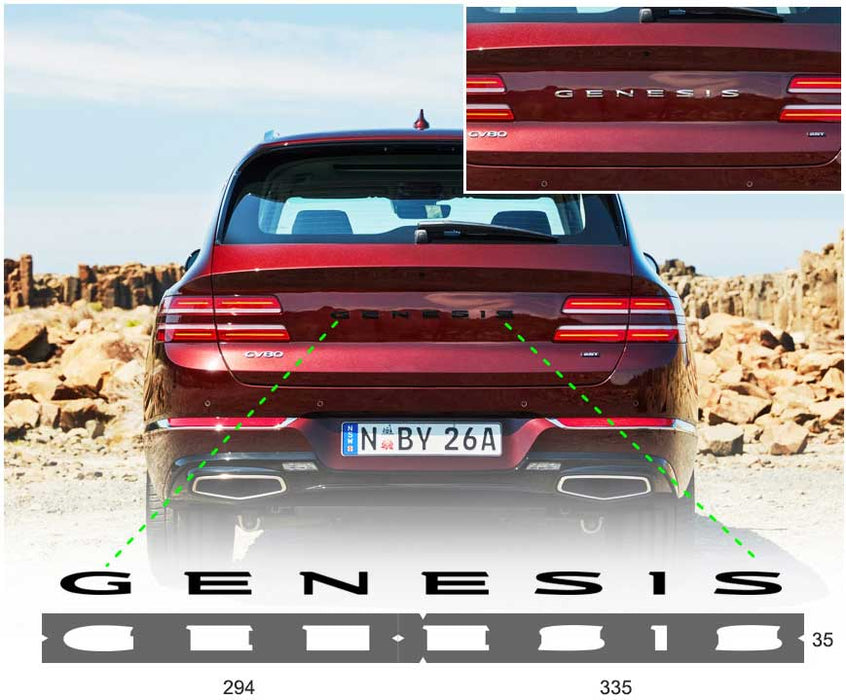 Black Genesis Text Badge Emblems G70, G80, GV70, GV80