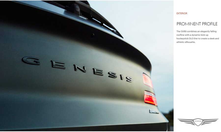 Black Genesis Text Badge Emblems G70, G80, GV70, GV80
