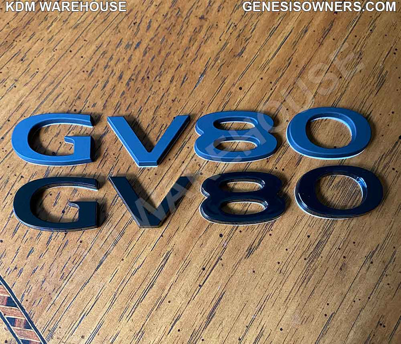 Black Genesis Text Badge Emblems G70, G80, GV70, GV80