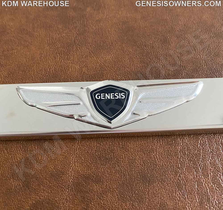 License Plate Frame in Stainless Steel with Wing Emblem for Genesis