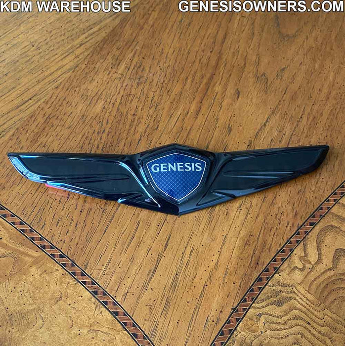Glossy Black or Carbon Fiber Style Genesis Wing Badges and Emblems (All Generations)