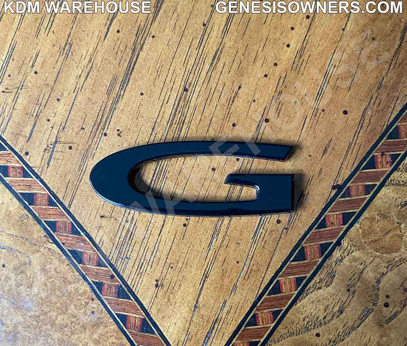 Black Genesis Text Badge Emblems G70, G80, GV70, GV80