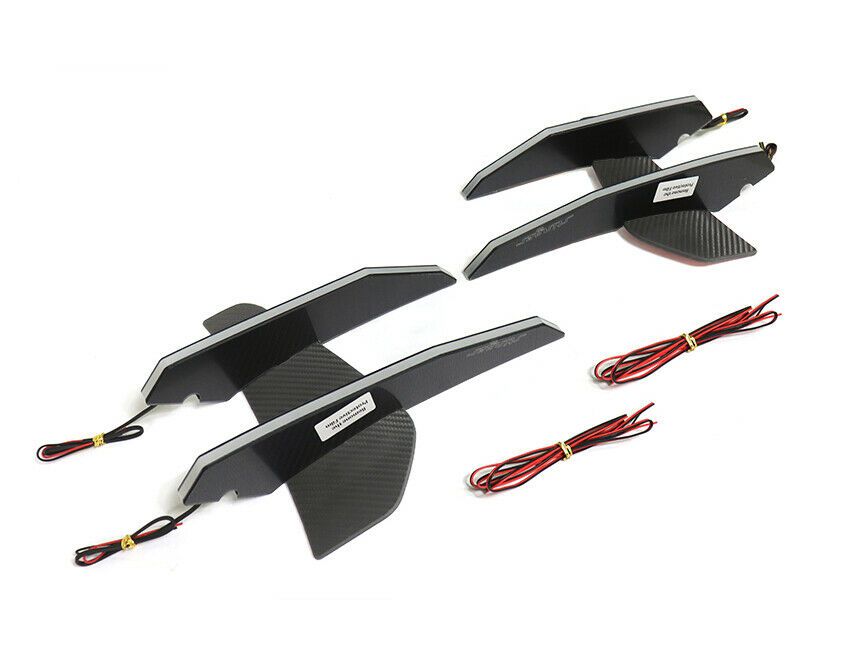 LED Lit Devil’s Claw Fog Light Bumper Canard Set for 2018-2023 Kia Stinger (NOT UK)