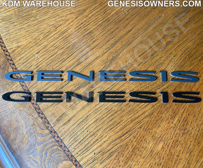 Black Genesis Text Badge Emblems G70, G80, GV70, GV80