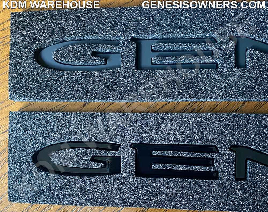 Black Genesis Text Badge Emblems G70, G80, GV70, GV80
