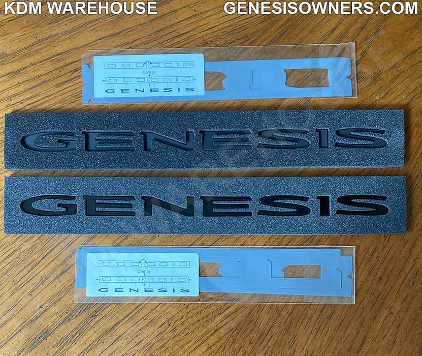 Black Genesis Text Badge Emblems G70, G80, GV70, GV80
