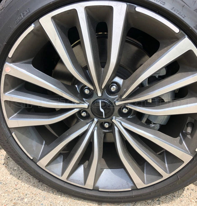 Wheel Center Cap Overlays Set with “Spinning S” Design