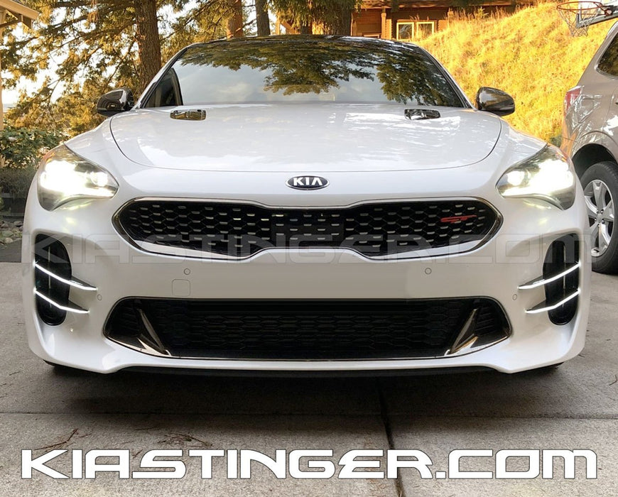LED Lit Devil’s Claw Fog Light Bumper Canard Set for 2018-2023 Kia Stinger (NOT UK)