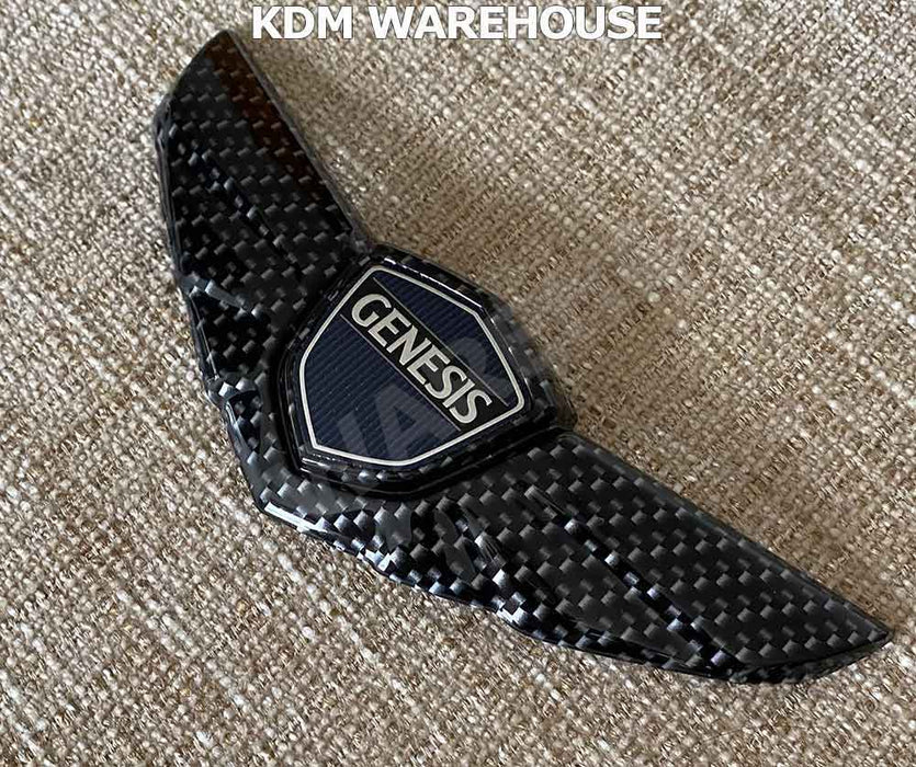 Glossy Black or Carbon Fiber Style Genesis Wing Badges and Emblems (All Generations)