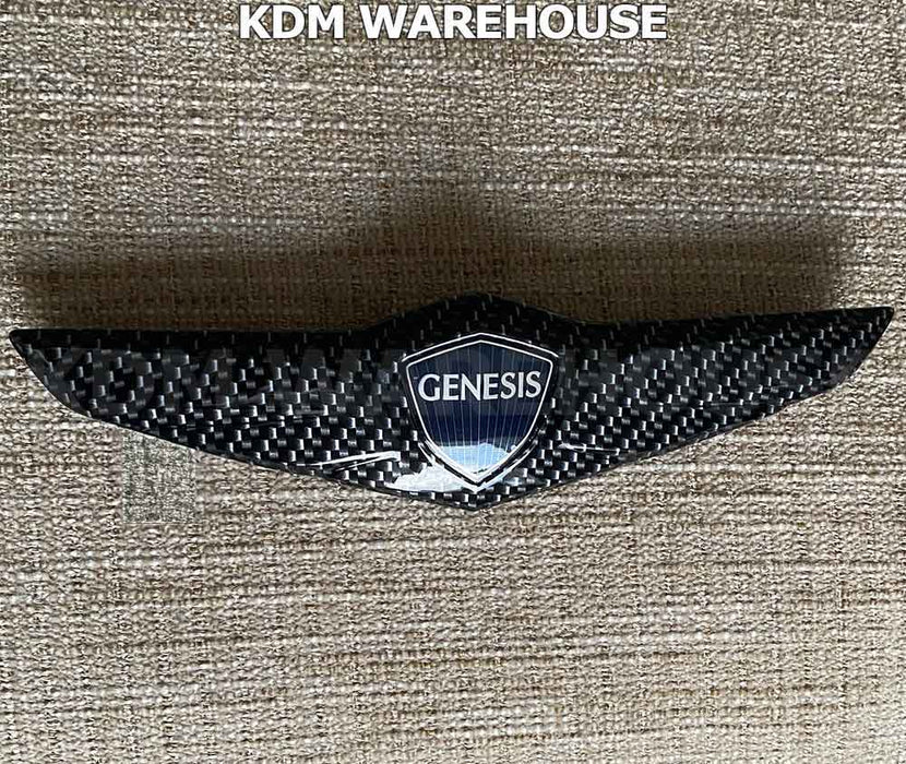 Glossy Black or Carbon Fiber Style Genesis Wing Badges and Emblems (All Generations)