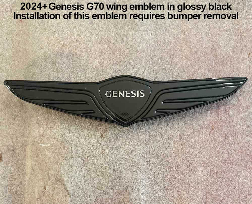 Glossy Black or Carbon Fiber Style Genesis Wing Badges and Emblems (All Generations)