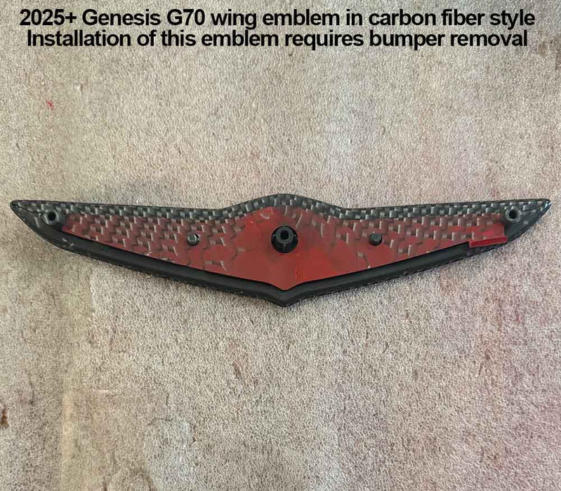 Glossy Black or Carbon Fiber Style Genesis Wing Badges and Emblems (All Generations)