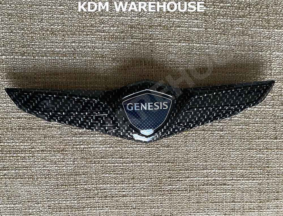 Glossy Black or Carbon Fiber Style Genesis Wing Badges and Emblems (All Generations)