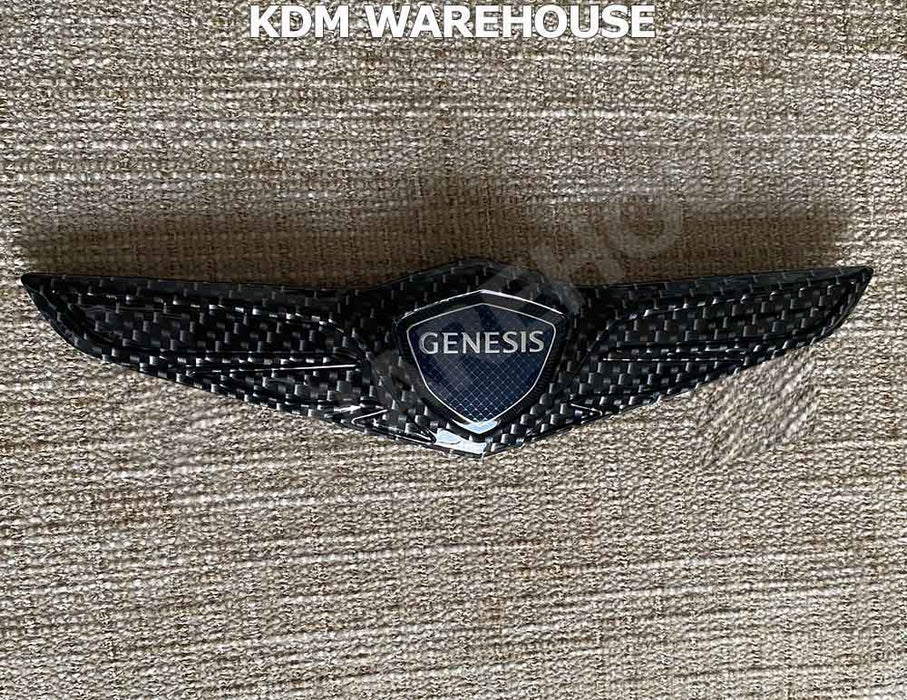 Glossy Black or Carbon Fiber Style Genesis Wing Badges and Emblems (All Generations)