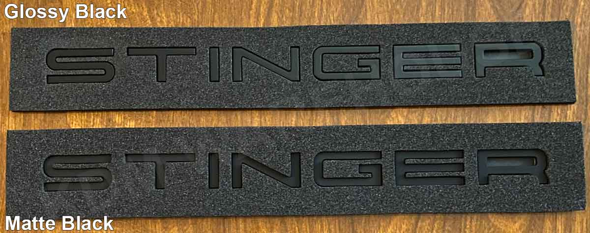 Alternative lettering that can be used on a Stinger