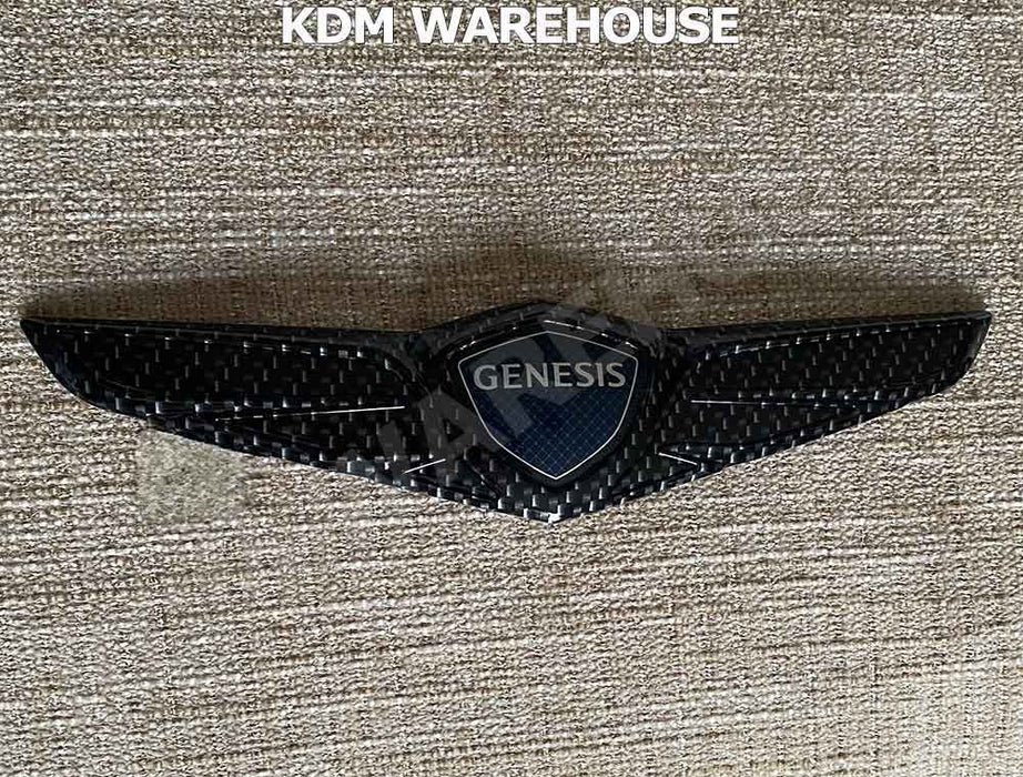 Glossy Black or Carbon Fiber Style Genesis Wing Badges and Emblems (All Generations)