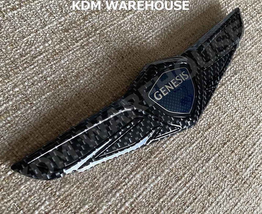 Glossy Black or Carbon Fiber Style Genesis Wing Badges and Emblems (All Generations)