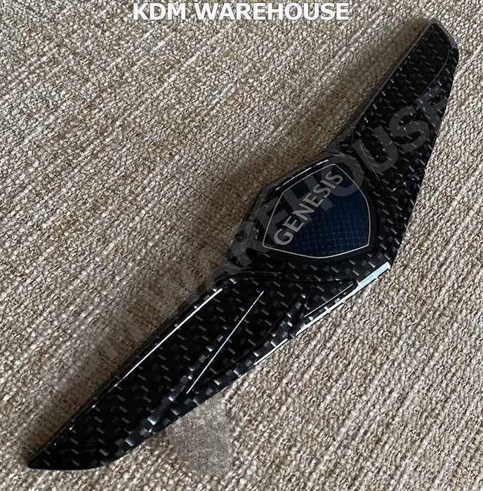 Glossy Black or Carbon Fiber Style Genesis Wing Badges and Emblems (All Generations)