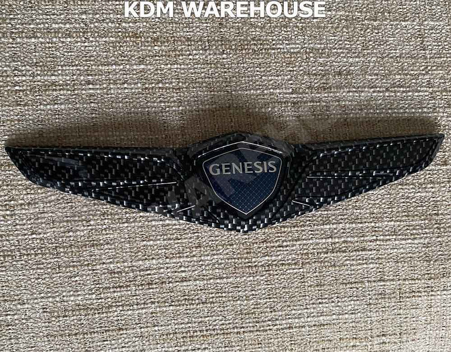 Glossy Black or Carbon Fiber Style Genesis Wing Badges and Emblems (All Generations)