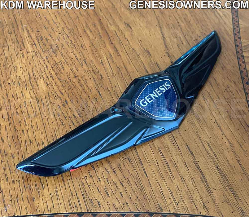 Glossy Black or Carbon Fiber Style Genesis Wing Badges and Emblems (All Generations)