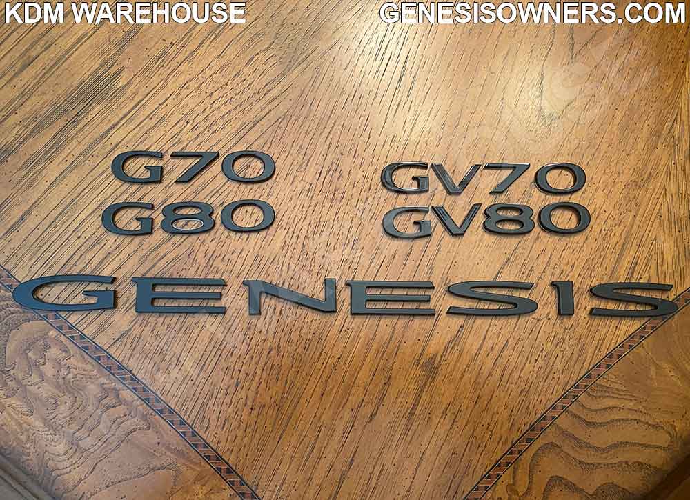 Black Genesis Text Badge Emblems G70, G80, GV70, GV80 — KDM