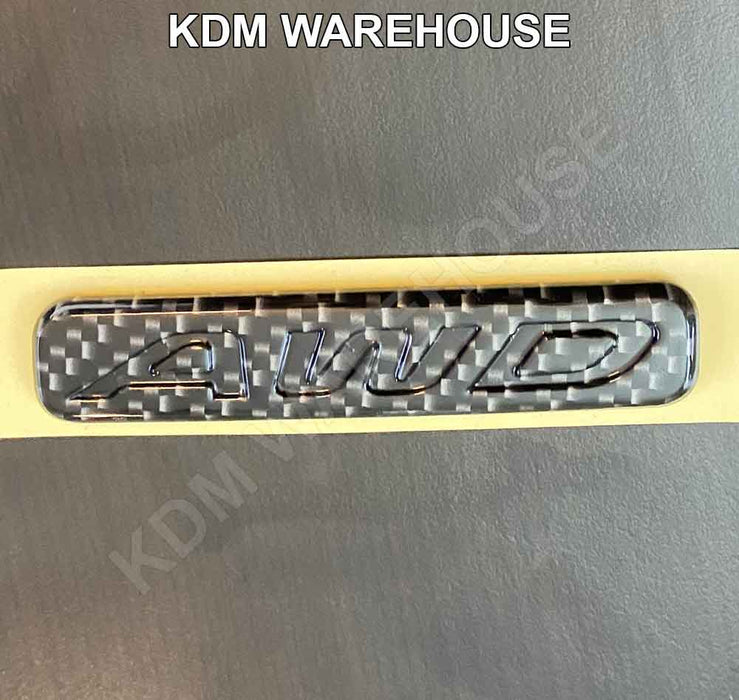 All Wheel Drive (AWD) Badge in Chrome, Black or Carbon Fiber Style