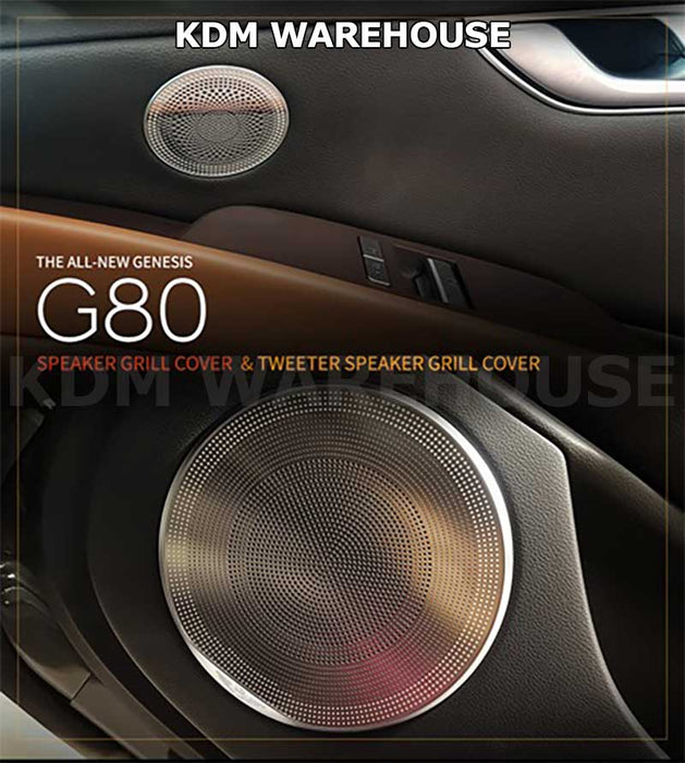 Burmester Style Stainless Steel Genesis Door Speaker Covers for 2021+ G80