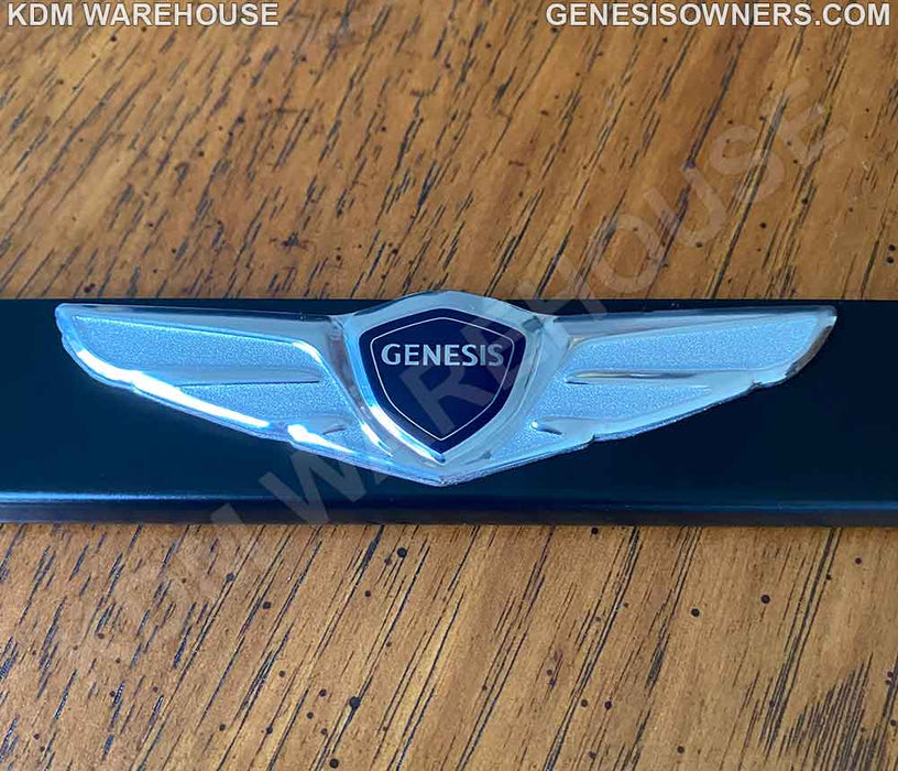 License Plate Frame in Stainless Steel with Wing Emblem for Genesis