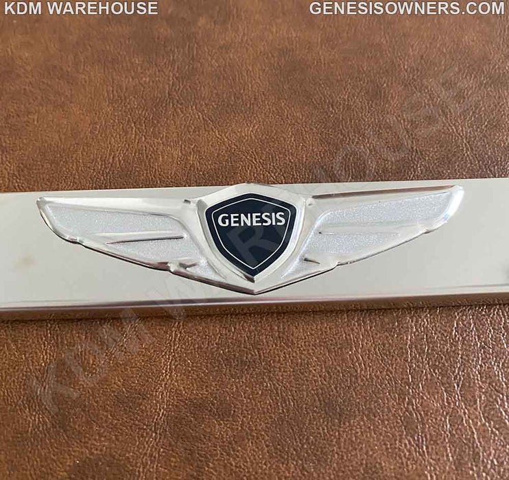 Genesis Winged License Plate Frame in Stainless Steel