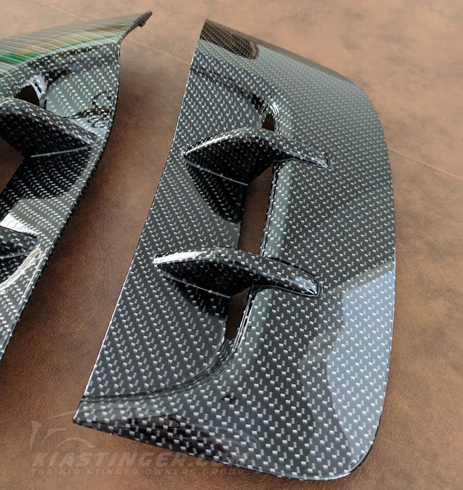 Factory Fender Vent Set in Carbon Fiber Style or Glossy Black for 2018-2023 Kia Stinger