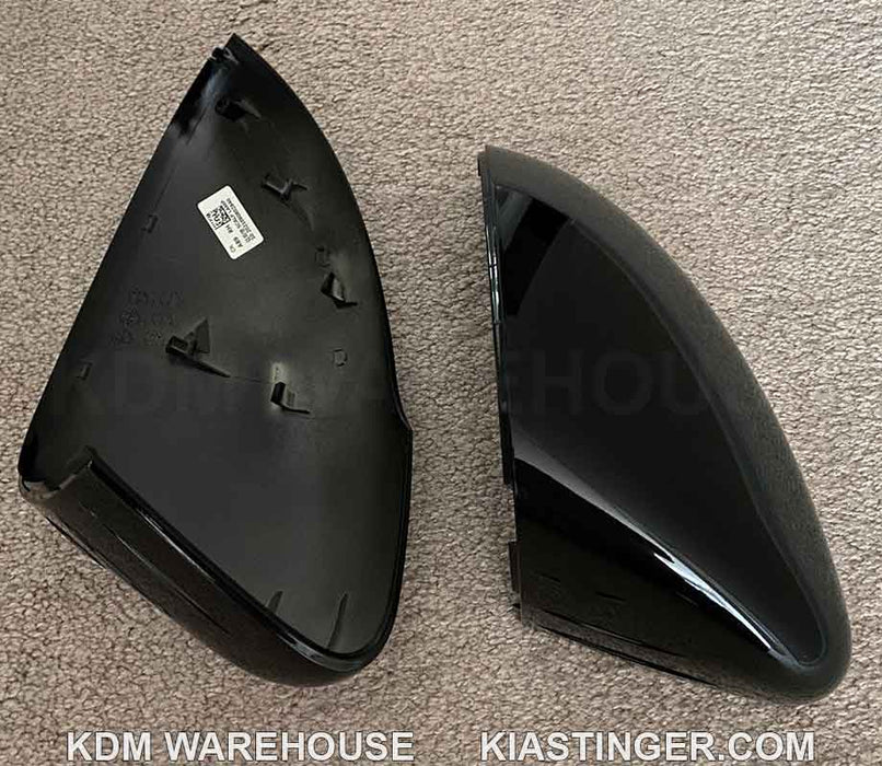 Factory OEM Mirror Cover Set in Glossy Black for 2018-2023 Kia Stinger